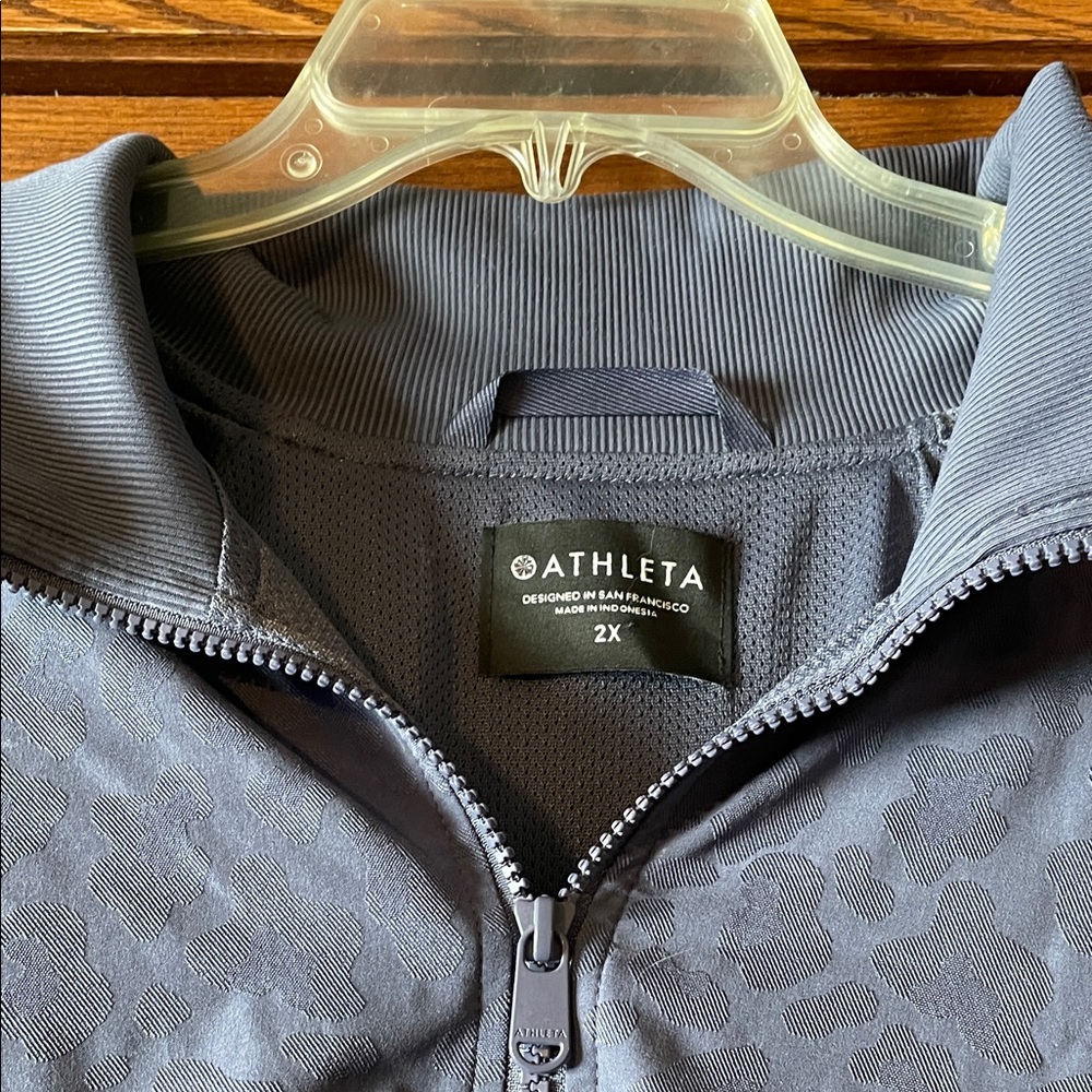 Athleta Charcoal Patterned Zip-Up Jacket - image 2